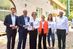 Arne von Boetticher, Landrat des Rheinisch-Bergischen Kreises, Thomas Radermacher, Präsident der Handwerkskammer zu Köln, Bauministerin Ina Scharrenbach, Laura Lundberg, Bürgermeisterin der Gemeinde Odenthal, Sabrina Schaper, 1. Vorsitzende Odenthaler Kobolde und Berthold Schröder, Präsident des WHKT (v. l.)