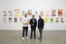V.l.n.r.: Alexander Peter (Bäcker Peter); Otto Rehhagel (Schirmherr der Aktion Ein Tor – ein Lächeln) und Peter Gorschlüter (Direktor Museum Folkwang)  in der Ausstellung Andreas Slominski. Wohnorte gegen Geburtsorte. Im Ciabatta-Brot sind die Stollen-Abdrücke.