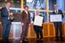 Kreishandwerksmeister Nicolai Lucks, Oberbürgermeisterin Henriette Reker, Meisterpreisträgerin Carmen Heinke, Hauptgeschäftsführer Dr. Thomas Günther (v. l.) bei der Preisverleihung.