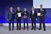 Berthold Schröder, Hans-Wilhelm Flegel, Björn Heinzmann, Andreas Pinkwart und Nild Berndt (V. l.) bei der Verleihung des Innovationspreises Handwerk in Düsseldorf.