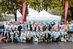 Sportliche Stimmung bei den Staffelteams aus dem Handwerk vor dem Start zum 24. Volksbank-Münster-Marathon.